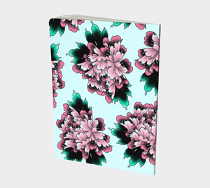 Carnet pivoine bleu | grand