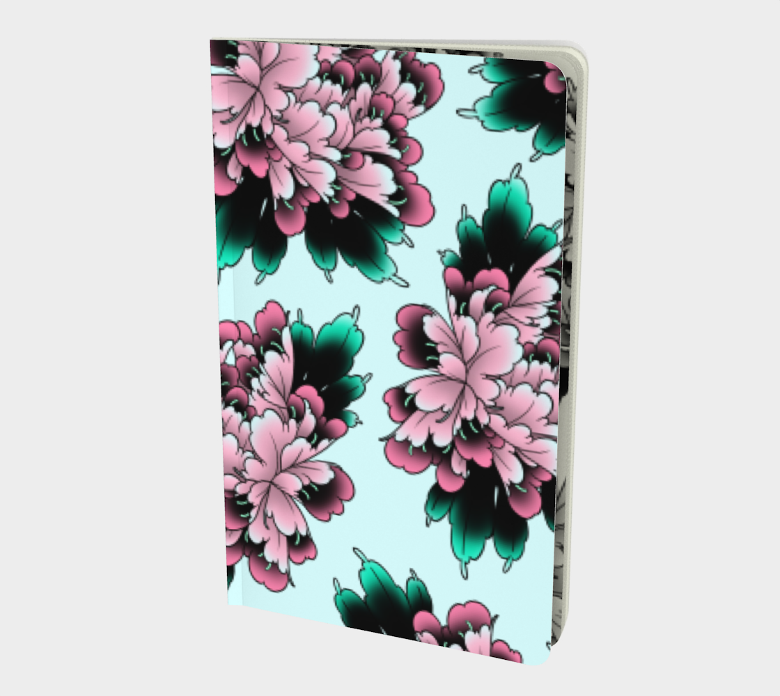 Carnet pivoine bleu | petit