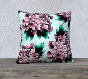 Housse de coussin | pivoine bleu